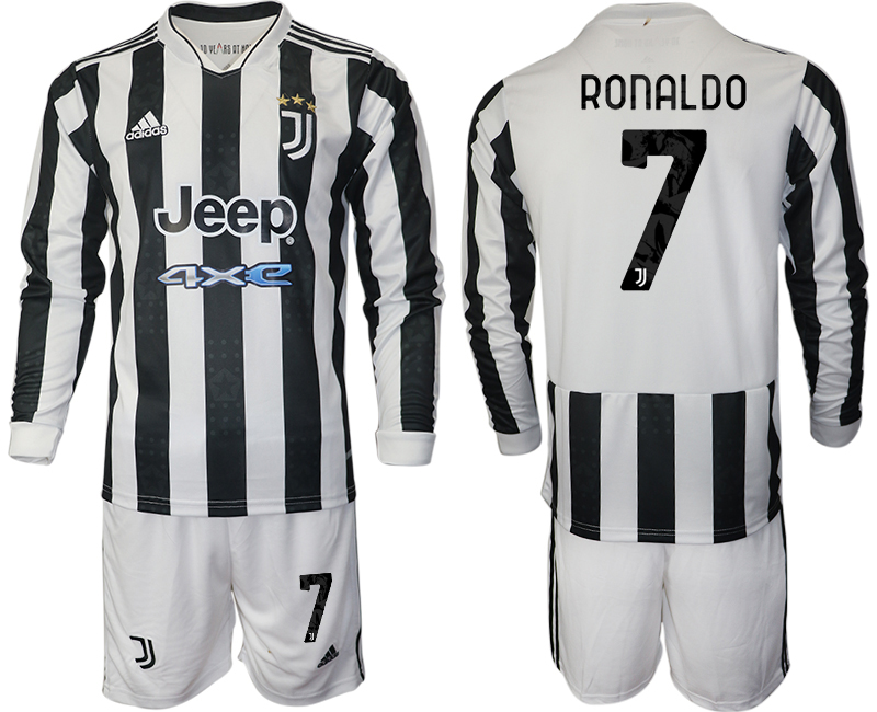 Men 2021-2022 Club Juventus home white Long Sleeve #7 Adidas Soccer Jersey